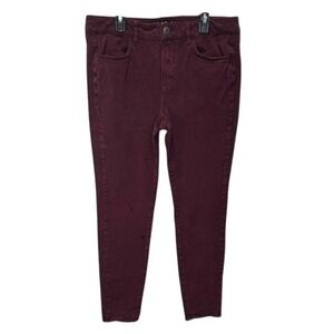 American Eagle Burgundy Jeggings Pants Size M Dark Red Casual Denim